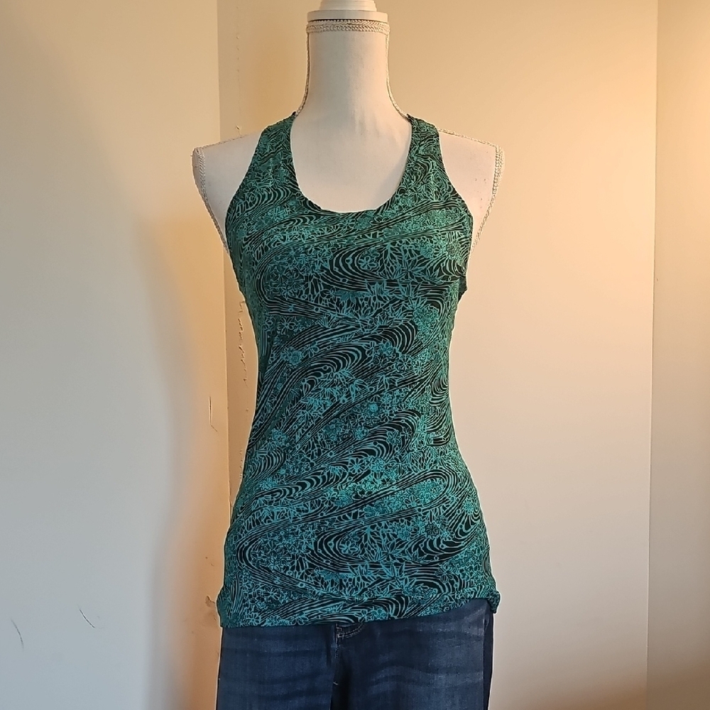 Lululemon Athletica Green and Black Racerback Tank Top